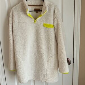 Koolaburra Cream and Neon Yellow Sherpa Jacket
